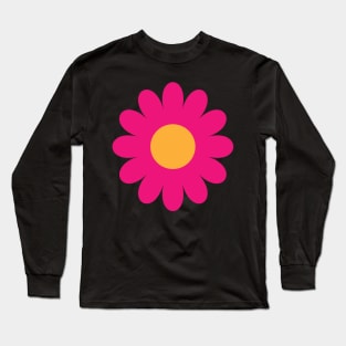 Pink Daisy Flower Long Sleeve T-Shirt